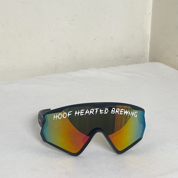 Unisex Density Wraparound Shield Mirrored Sunglasses, “Hoof Hearted Brewing” - Picture 15 of 16